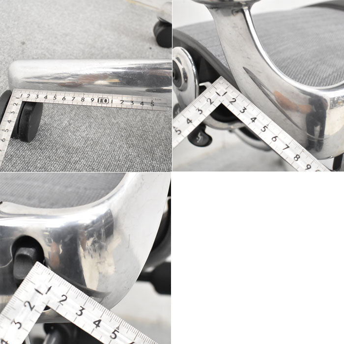 ハーマンミラー Hermanmiller アーロンチェア Bサイズ フル装備 ポスチャーフィット ウェーブメッシュ ポリッシュフレーム 2023051801【中古オフィス家具】【中古】