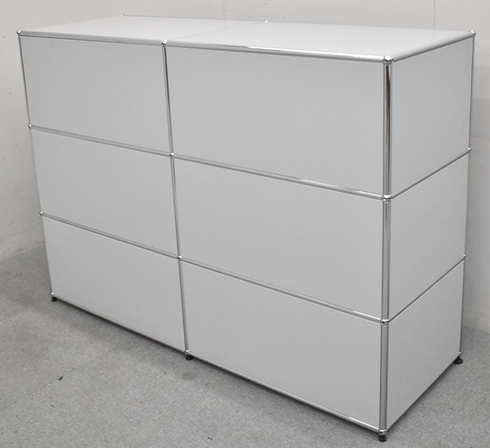 USM Haller ハラーシステム 2列3段 ライトグレー W1525 2023061403【中古オフィス家具】【中古】