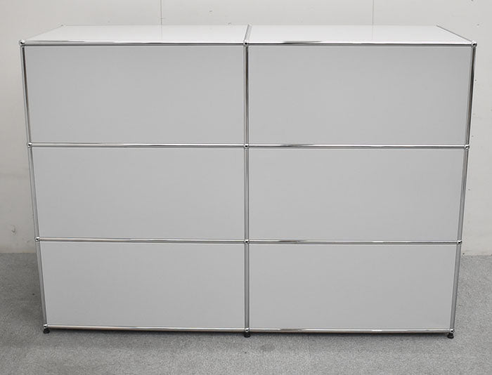 USM Haller ハラーシステム 2列3段 ライトグレー W1525 2023061403【中古オフィス家具】【中古】