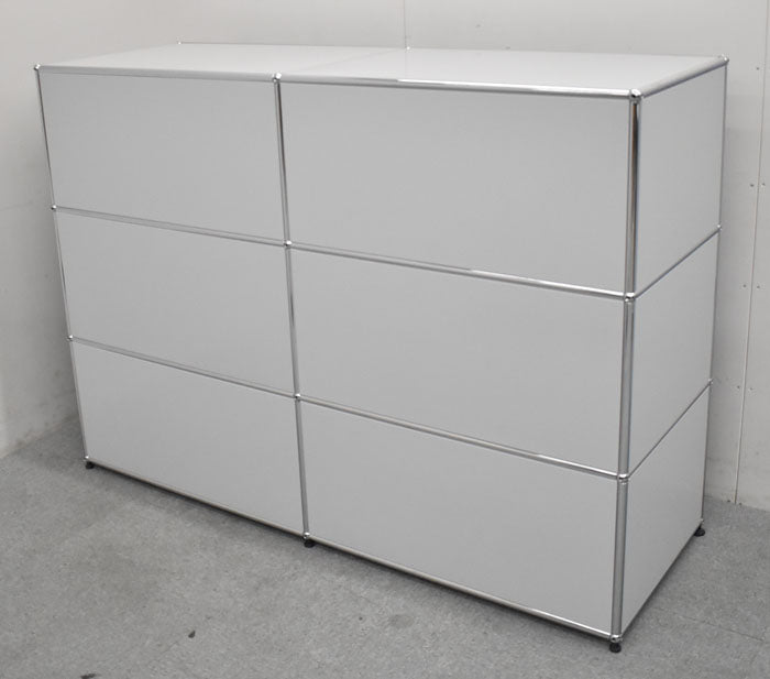 USM Haller ハラーシステム 2列3段 ライトグレー W1525 2023061404【中古オフィス家具】【中古】
