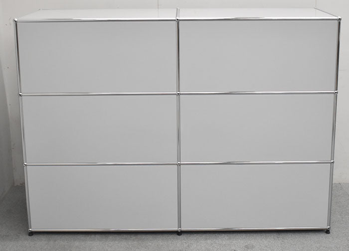 USM Haller ハラーシステム 2列3段 ライトグレー W1525 2023061404【中古オフィス家具】【中古】