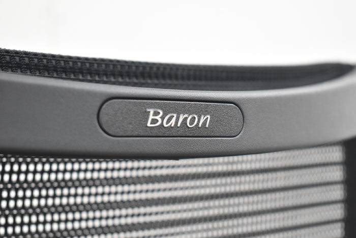 オカムラ バロン ハイバック 可動肘(肘パット新品交換済)シルバー脚 ブラック 2023062602【中古オフィス家具】【中古】