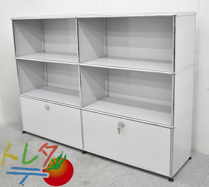 USM Haller ハラーシステム 2列3段 ライトグレー W1525 2023070403【中古オフィス家具】【中古】