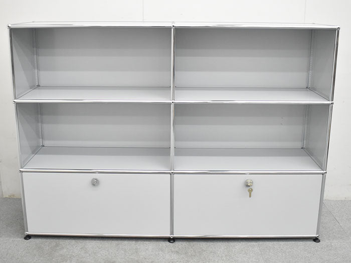 USM Haller ハラーシステム 2列3段 ライトグレー W1525 2023070403【中古オフィス家具】【中古】