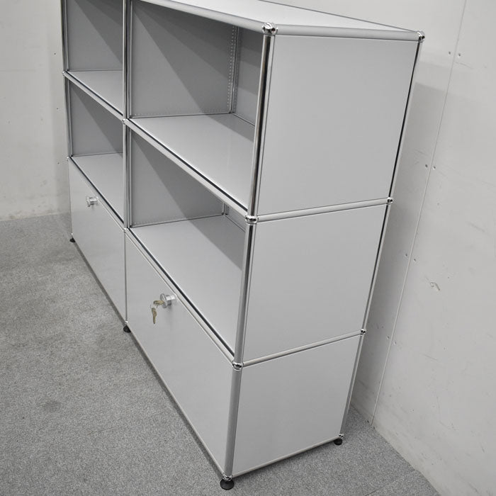 USM Haller ハラーシステム 2列3段 ライトグレー W1525 2023070403【中古オフィス家具】【中古】