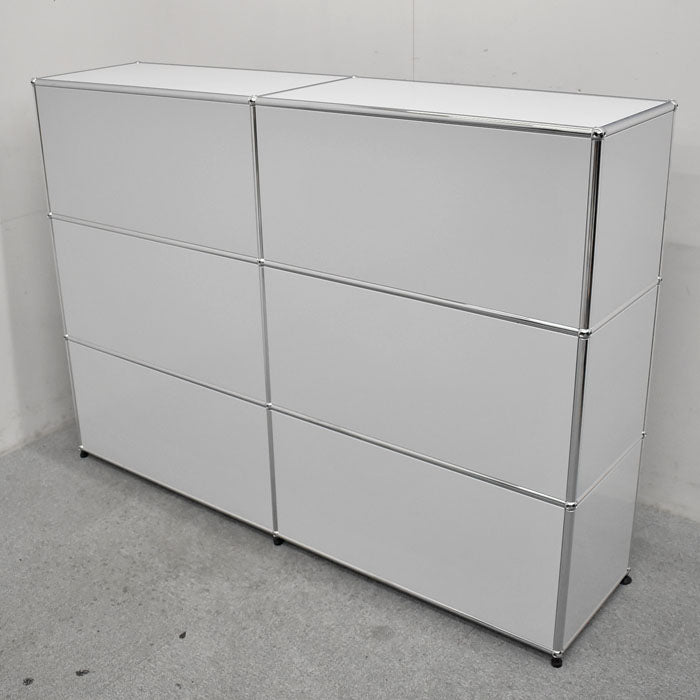 USM Haller ハラーシステム 2列3段 ライトグレー W1525 2023070403【中古オフィス家具】【中古】