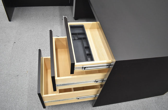 イトーキ X15シリーズ 役員用L型デスク+3段ワゴンセット W1800 2023072504【中古オフィス家具】【中古】