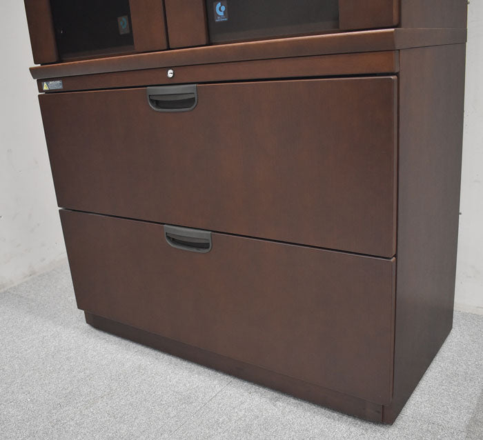 オカムラ ネーベクスプロ 役員用ガラス書棚 W900 2023080306【中古オフィス家具】【中古】