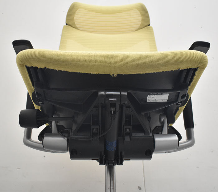オカムラ バロン エクストラハイバック 固定ヘッドレスト 可動肘 シルバーフレーム(肘パット新品交換済) 2023080701【中古オフィス家具】【中古】