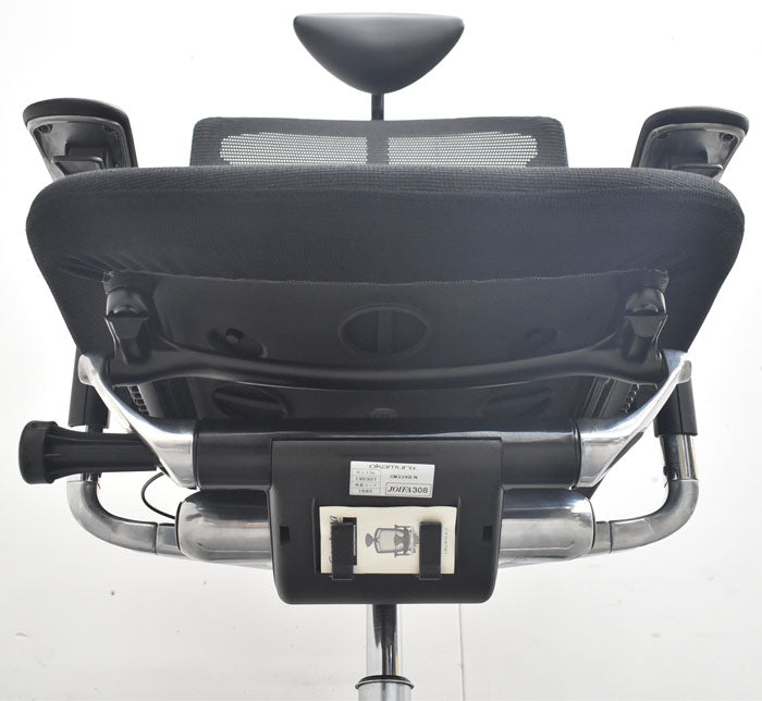 オカムラ コンテッサ ヘッドレスト 可動肘 ランバーサポート ポリッシュ 2023080705【中古オフィス家具】【中古】