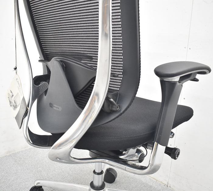 オカムラ コンテッサ ヘッドレスト 可動肘 ランバーサポート ポリッシュ 2023080705【中古オフィス家具】【中古】