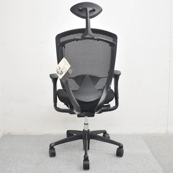 オカムラ コンテッサ ヘッドレスト 可動肘 ランバーサポート ポリッシュ 2023080801【中古オフィス家具】【中古】