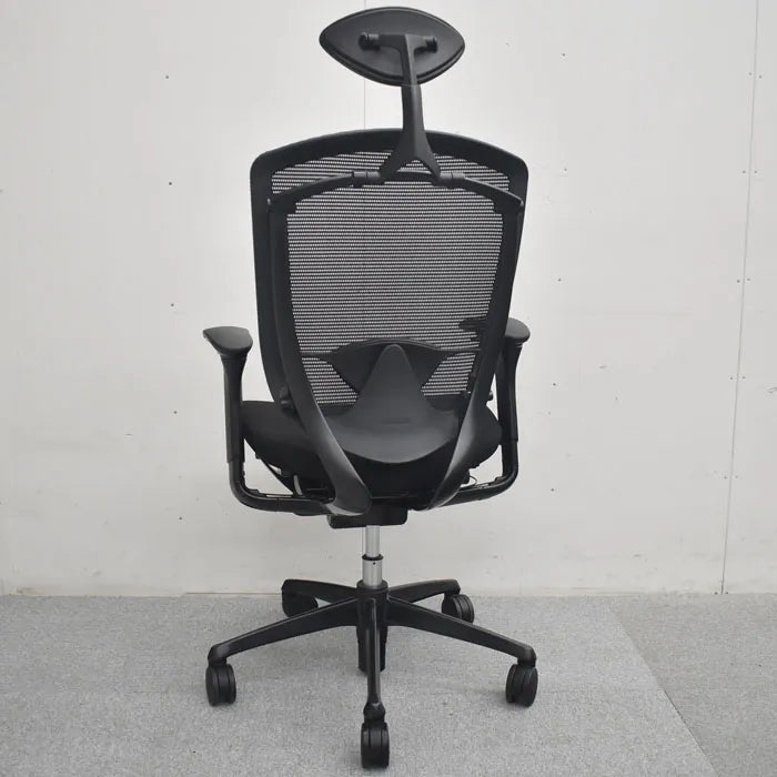 オカムラ コンテッサ ヘッドレスト 可動肘 ランバーサポート ポリッシュ 2023080801【中古オフィス家具】【中古】