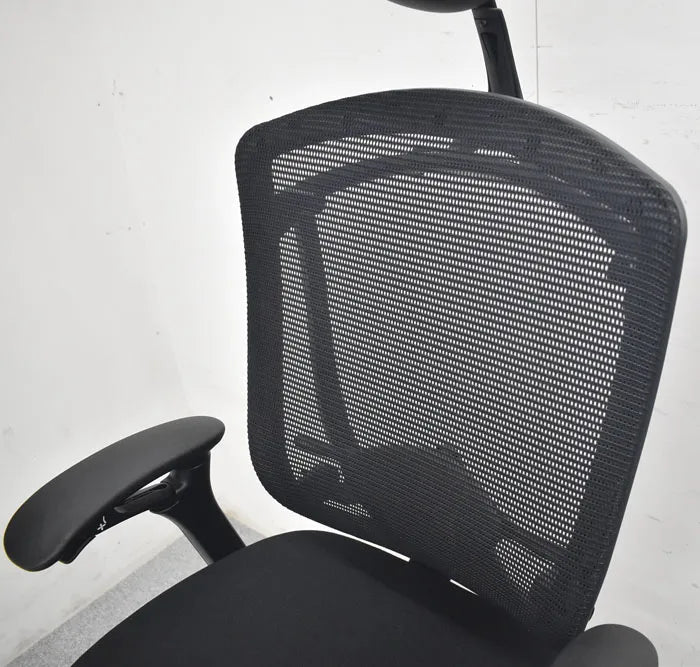 オカムラ コンテッサ ヘッドレスト 可動肘 ランバーサポート ポリッシュ 2023080801【中古オフィス家具】【中古】