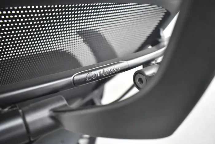オカムラ コンテッサ ヘッドレスト 可動肘 ランバーサポート ポリッシュ 2023080801【中古オフィス家具】【中古】