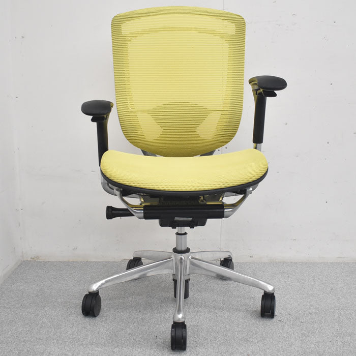 オカムラ コンテッサ 可動肘 ランバーサポート アルミポリッシュ 2023081904【中古オフィス家具】【中古】