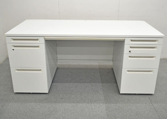 オカムラ アドバンス 両袖机 W1600 2023083104【中古オフィス家具】【中古】