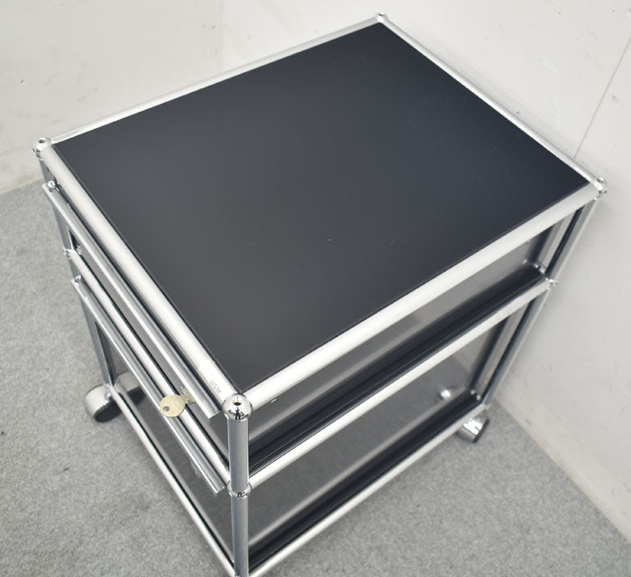 USM Haller System ハラーシステム ワゴン ロールボーイ 鍵付 2023090802【中古オフィス家具】【中古】