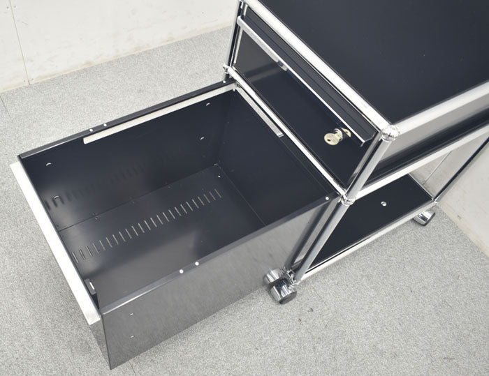 USM Haller System ハラーシステム ワゴン ロールボーイ 鍵付 2023090802【中古オフィス家具】【中古】