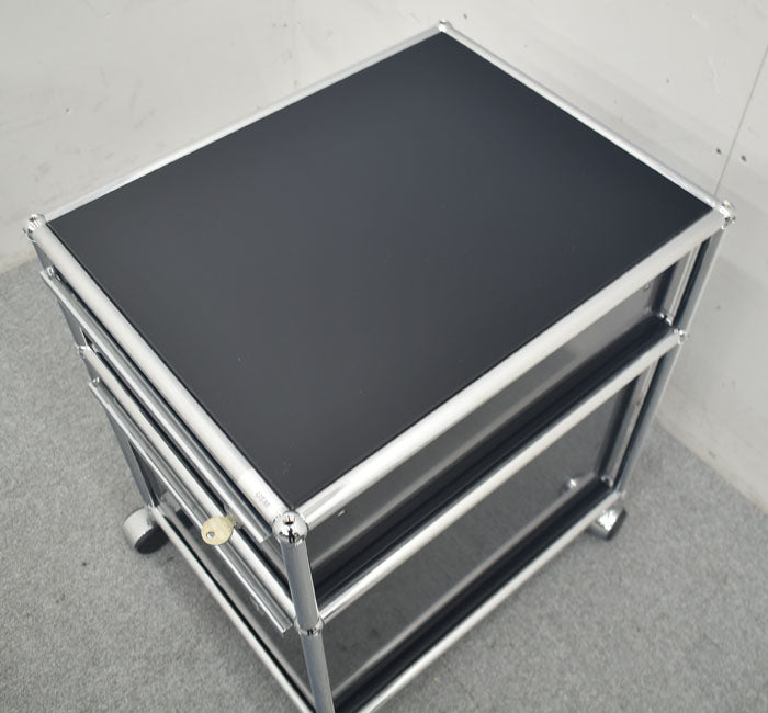 USM Haller System ハラーシステム ワゴン ロールボーイ 鍵付 2023090803【中古オフィス家具】【中古】