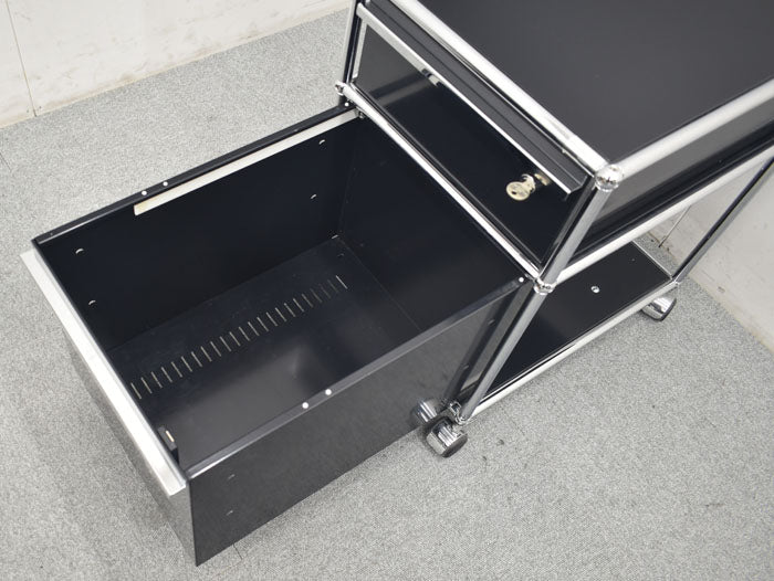 USM Haller System ハラーシステム ワゴン ロールボーイ 鍵付 2023091103【中古オフィス家具】【中古】