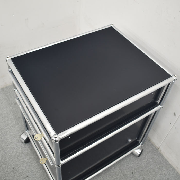 USM Haller System ハラーシステム ワゴン ロールボーイ 鍵付 2023091104【中古オフィス家具】【中古】