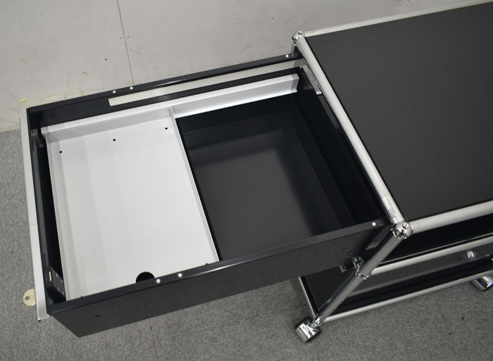 USM Haller System ハラーシステム ワゴン ロールボーイ 鍵付 2023091104【中古オフィス家具】【中古】