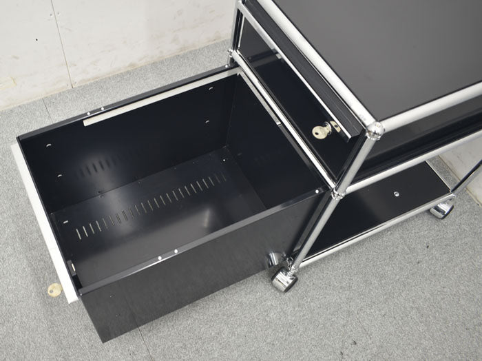 USM Haller System ハラーシステム ワゴン ロールボーイ 鍵付 2023091104【中古オフィス家具】【中古】