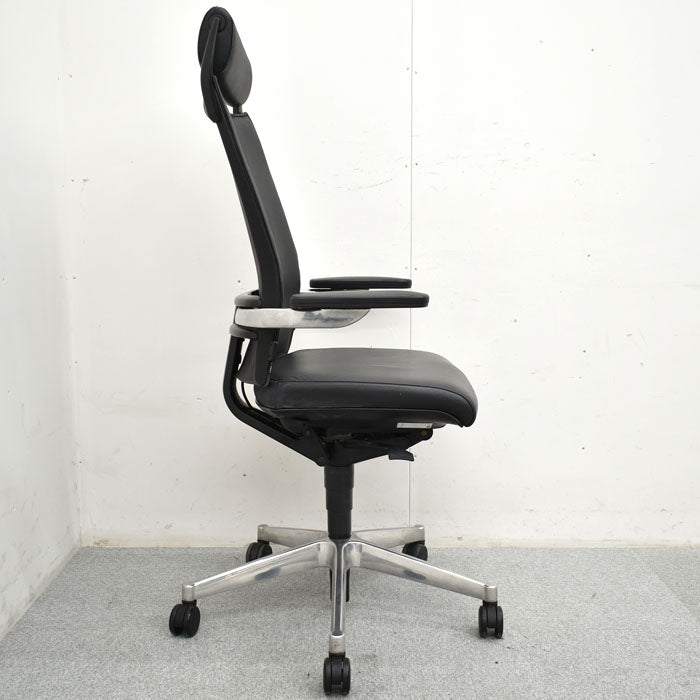 Klober クレバー Stima スティーマ ヘッドレスト 可動肘 ランバーサポート ポリッシュ(エアポンプ式)革張り 2023092501【中古オフィス家具】【中古】