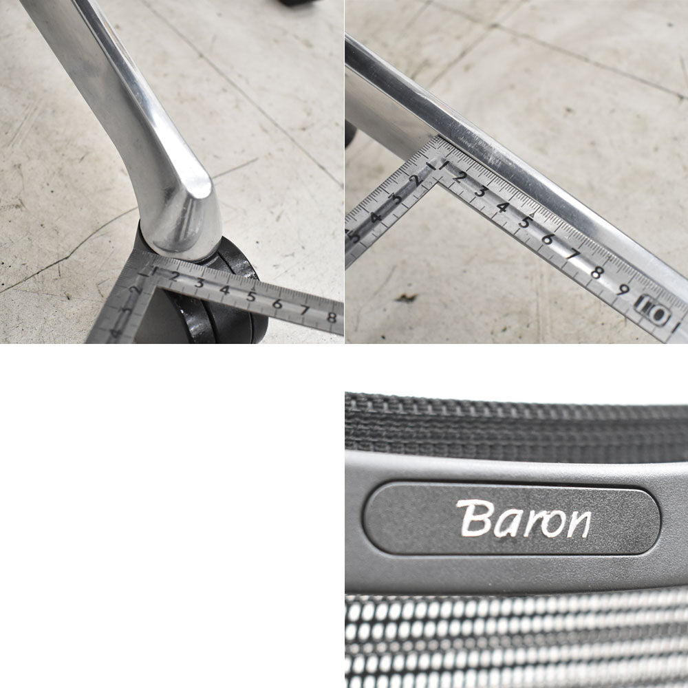 オカムラ バロン ハイバック 可動肘(新品肘パット)ランバーサポート ポリッシュ 2023041107【中古オフィス家具】【中古】