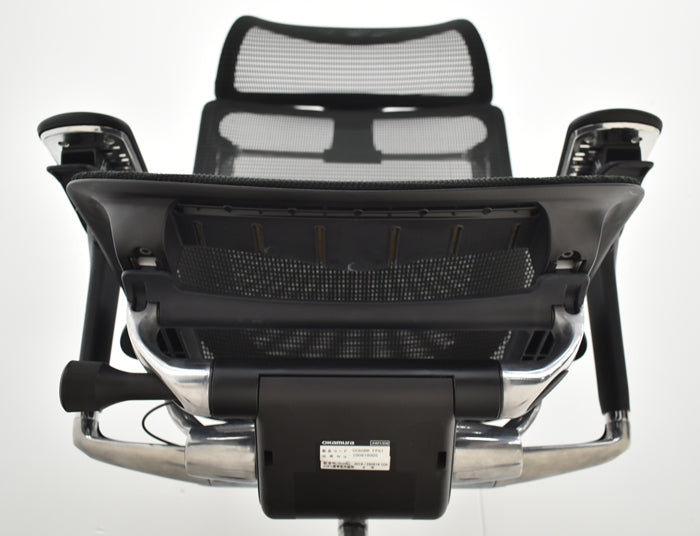 【中古】オカムラ コンテッサセコンダ エクストラハイバック 大型固定ヘッドレスト アジャストアーム ポリッシュフレーム 2024102901【中古オフィス家具】