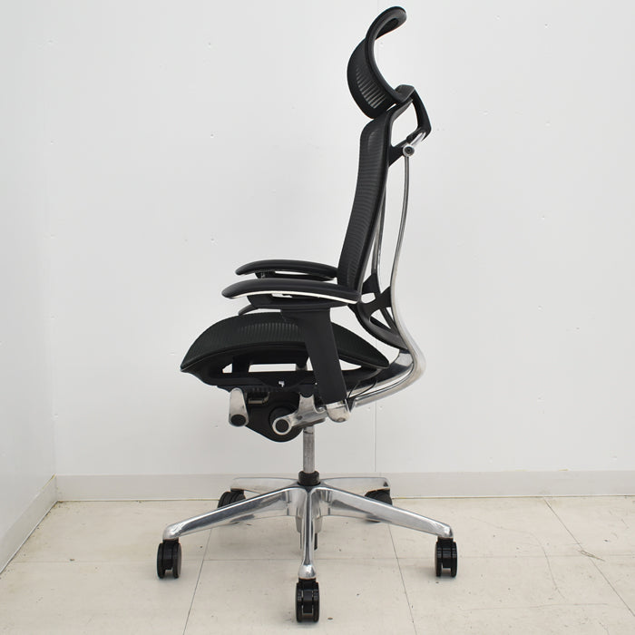 【中古】オカムラ コンテッサセコンダ エクストラハイバック 大型固定ヘッドレスト アジャストアーム ポリッシュフレーム 2024102901【中古オフィス家具】