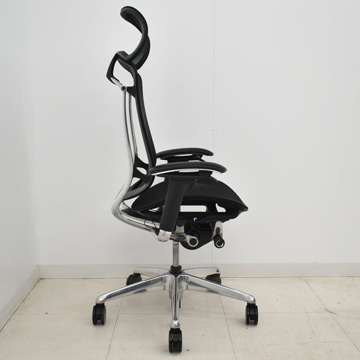 【中古】オカムラ コンテッサセコンダ エクストラハイバック 大型固定ヘッドレスト アジャストアーム ポリッシュフレーム 2024102901【中古オフィス家具】