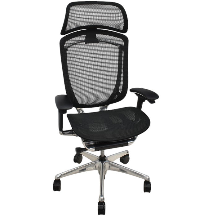 【中古】オカムラ コンテッサセコンダ エクストラハイバック 大型固定ヘッドレスト アジャストアーム ポリッシュフレーム 2024102901【中古オフィス家具】