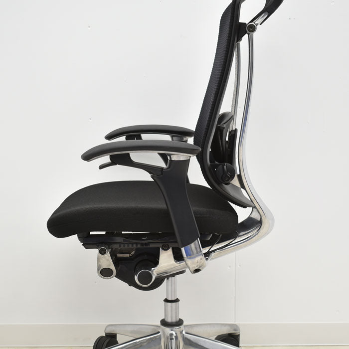 オカムラ コンテッサ ランバーサポート ハンガー ポリッシュ 可動肘 2023101302【中古オフィス家具】【中古】