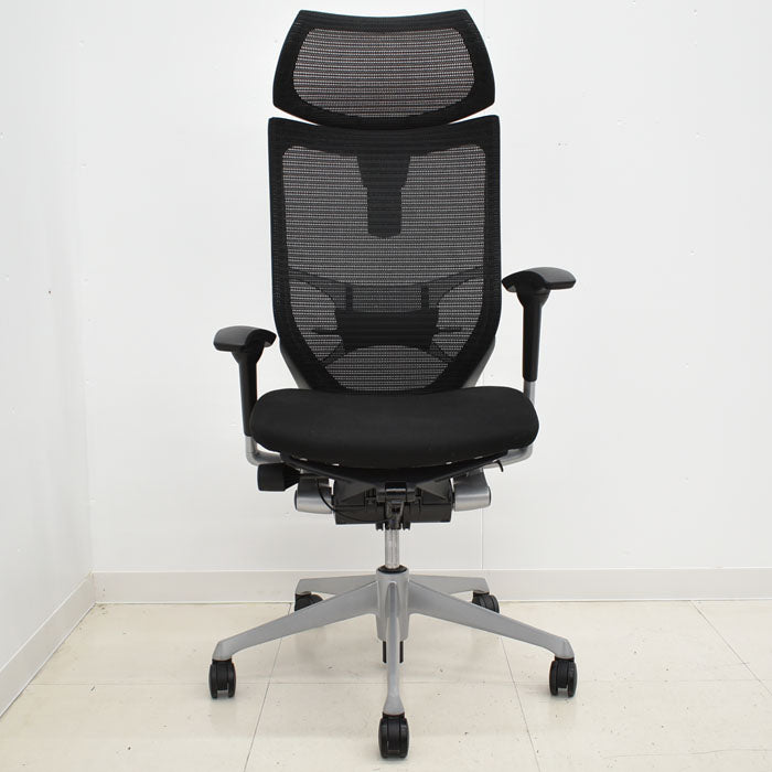 オカムラ バロン エクストラハイバック 可動肘(新型肘パット)可動ヘッドレスト 2023101605【中古オフィス家具】【中古】