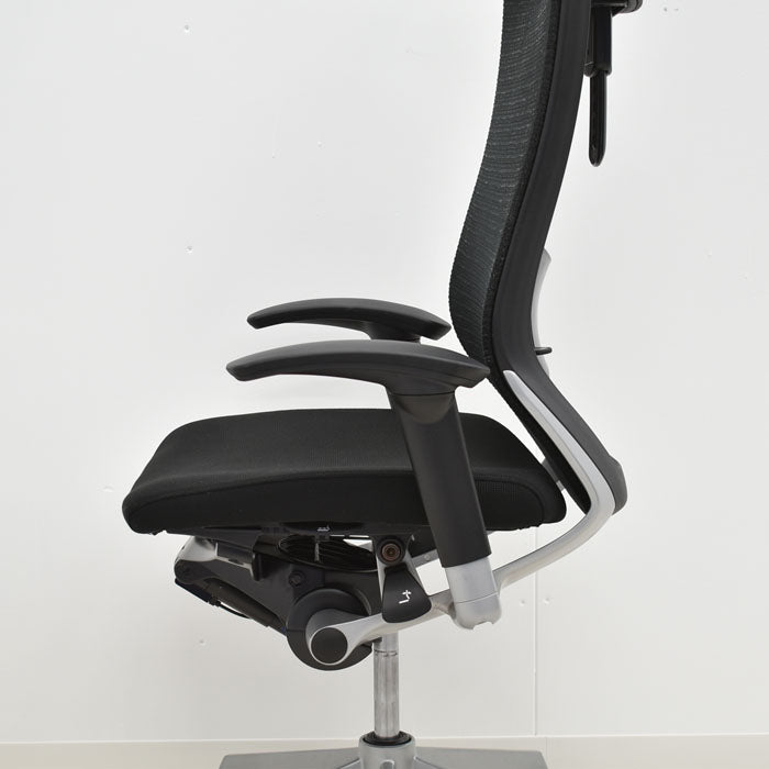 オカムラ バロン エクストラハイバック 可動肘(新型肘パット)可動ヘッドレスト 2023101605【中古オフィス家具】【中古】