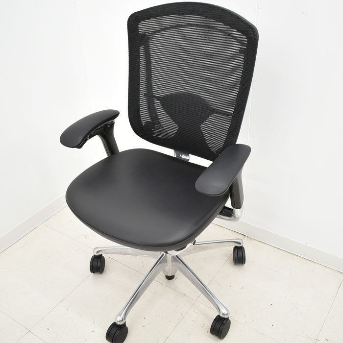 【中古】オカムラ コンテッサ 可動肘(肘パット新品)ランバーサポート アルミポリッシュ 2023102404【中古オフィス家具】