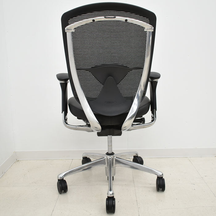 【中古】オカムラ コンテッサ 可動肘(肘パット新品)ランバーサポート アルミポリッシュ 2023102404【中古オフィス家具】