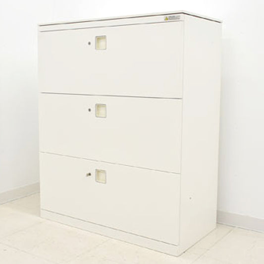【中古】オカムラ レクトライン 3段ラテラルキャビネット 天板付 W900 2023103001【中古オフィス家具】