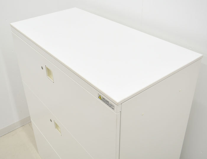【中古】オカムラ レクトライン 3段ラテラルキャビネット 天板付 W900 2023103001【中古オフィス家具】