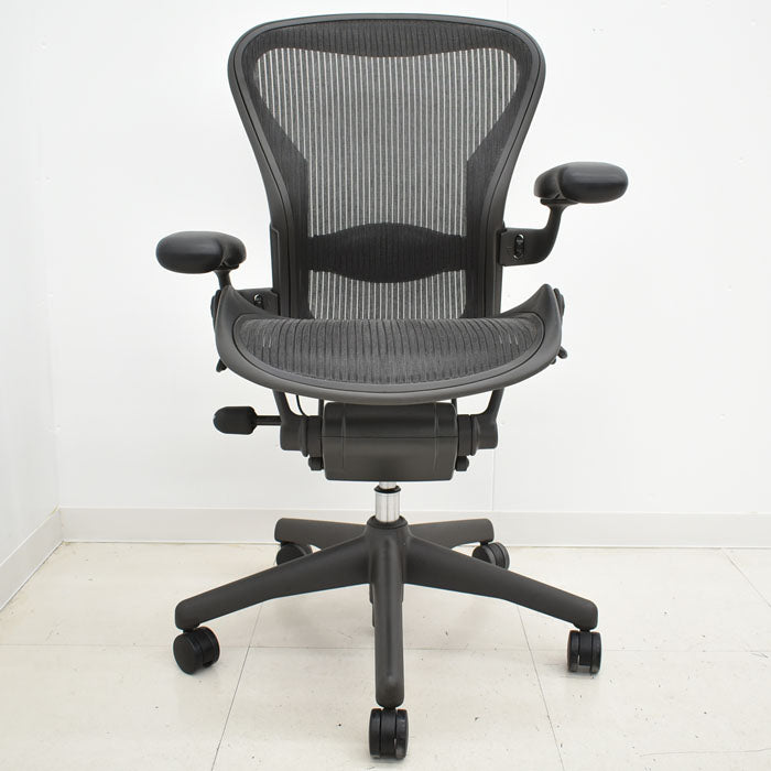 ハーマンミラー Hermanmilller アーロンチェア フル装備 Bサイズ ランバーサポート 2023051103【中古オフィス家具】【中古】