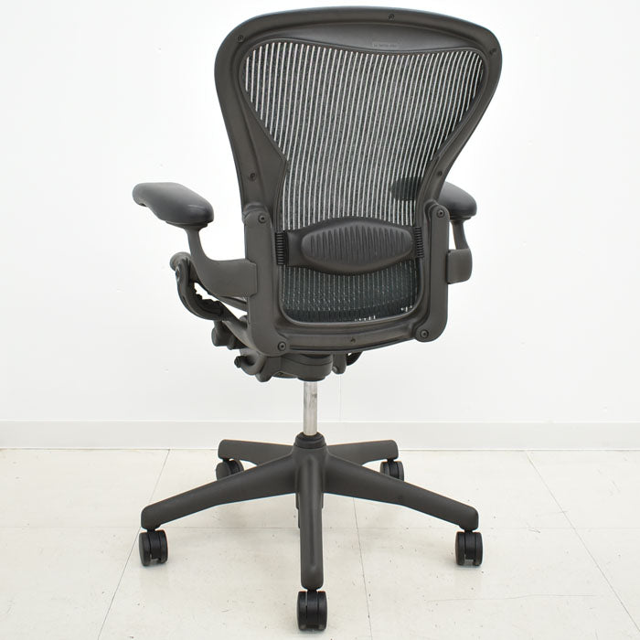 ハーマン・ミラー アーロンチェア Bサイズ スタンダード ランバーサポート ダークグリーン 2023082202【中古オフィス家具】【中古】