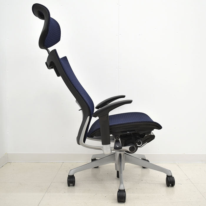 【中古】 オカムラ バロン エクストラハイバック 可動ヘッドレスト 可動肘(新型肘パット)ランバーサポート シルバー脚 2023112203 【中古オフィス家具】