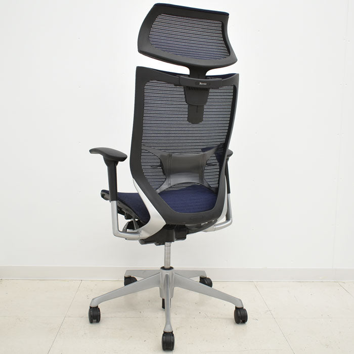【中古】 オカムラ バロン エクストラハイバック 可動ヘッドレスト 可動肘(新型肘パット)ランバーサポート シルバー脚 2023112203 【中古オフィス家具】