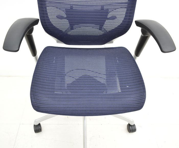 【中古】 オカムラ バロン エクストラハイバック 可動ヘッドレスト 可動肘(新型肘パット)ランバーサポート シルバー脚 2023112203 【中古オフィス家具】