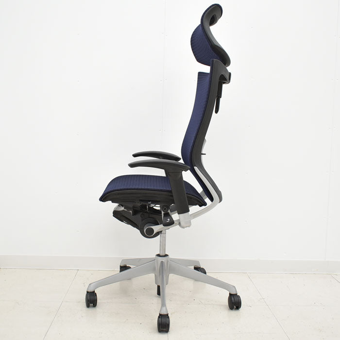【中古】 オカムラ バロン エクストラハイバック 可動ヘッドレスト 可動肘(新型肘パット)ランバーサポート シルバー脚 2023112203 【中古オフィス家具】