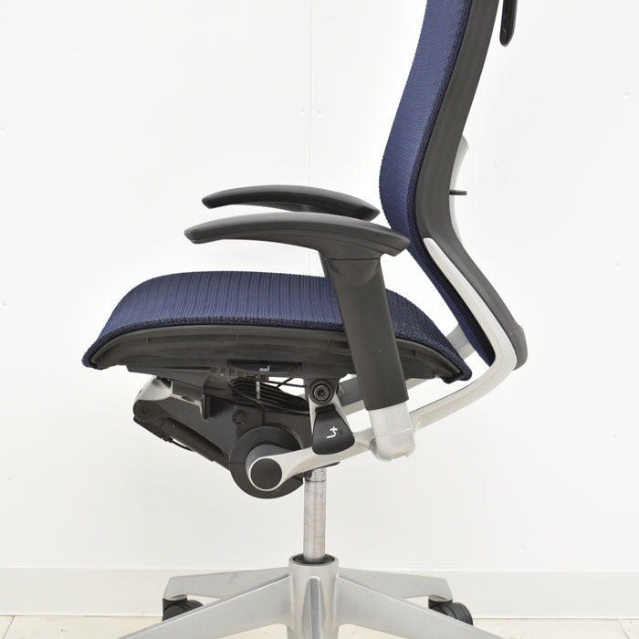 【中古】 オカムラ バロン エクストラハイバック 可動ヘッドレスト 可動肘(新型肘パット)ランバーサポート シルバー脚 2023112203 【中古オフィス家具】