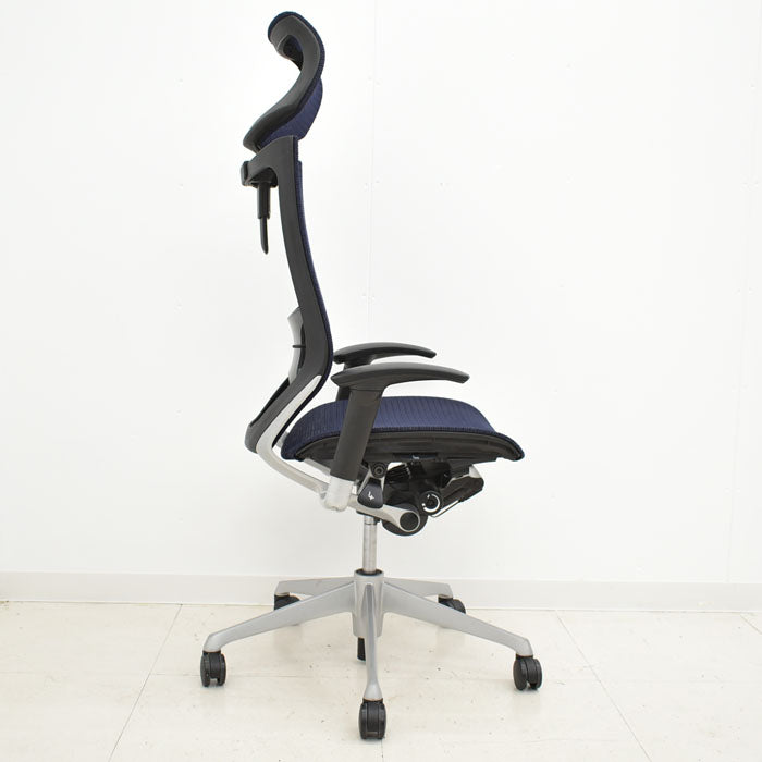 【中古】 オカムラ バロン エクストラハイバック 可動ヘッドレスト 可動肘(新型肘パット)ランバーサポート シルバー脚 2023112203 【中古オフィス家具】
