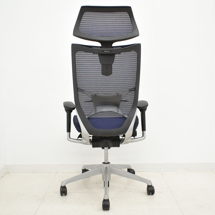 【中古】 オカムラ バロン エクストラハイバック 可動ヘッドレスト 可動肘(新型肘パット)ランバーサポート シルバー脚 2023112203 【中古オフィス家具】